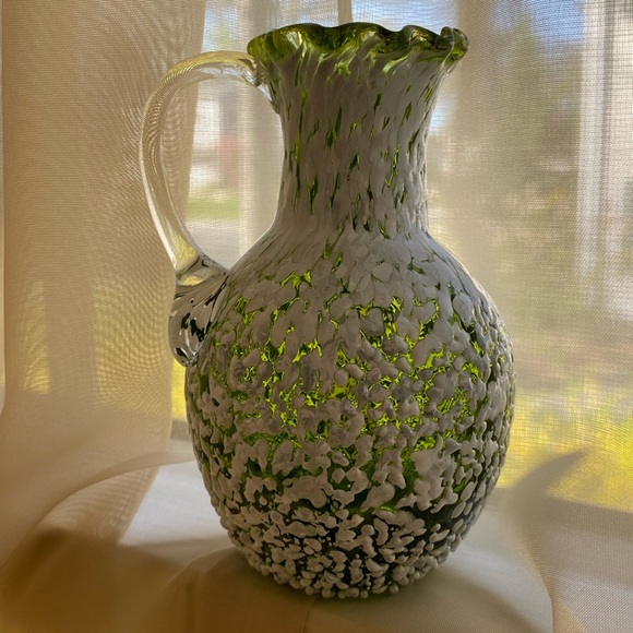 VTG Hand Blown Splatter Glass Vase - Picture 8 of 9